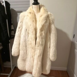 Spotted fox fur coat